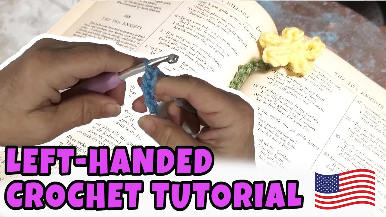 [LEFT HANDED] Your FIRST Crochet Project! | Easy Chain Stitch Bookmark | Crochet 101