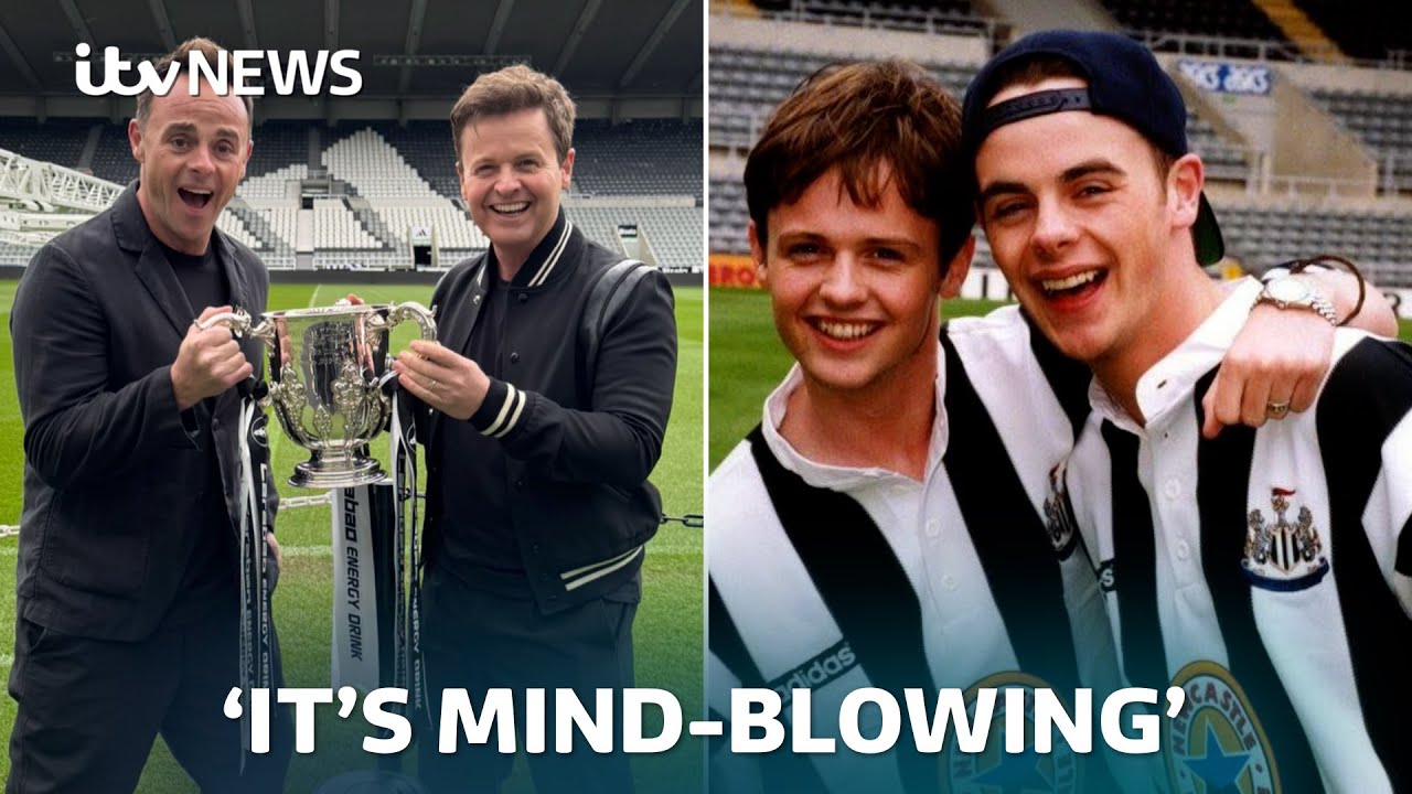 'One of the greatest days of our lives': Ant and Dec join Newcastle bus trophy parade | ITV News