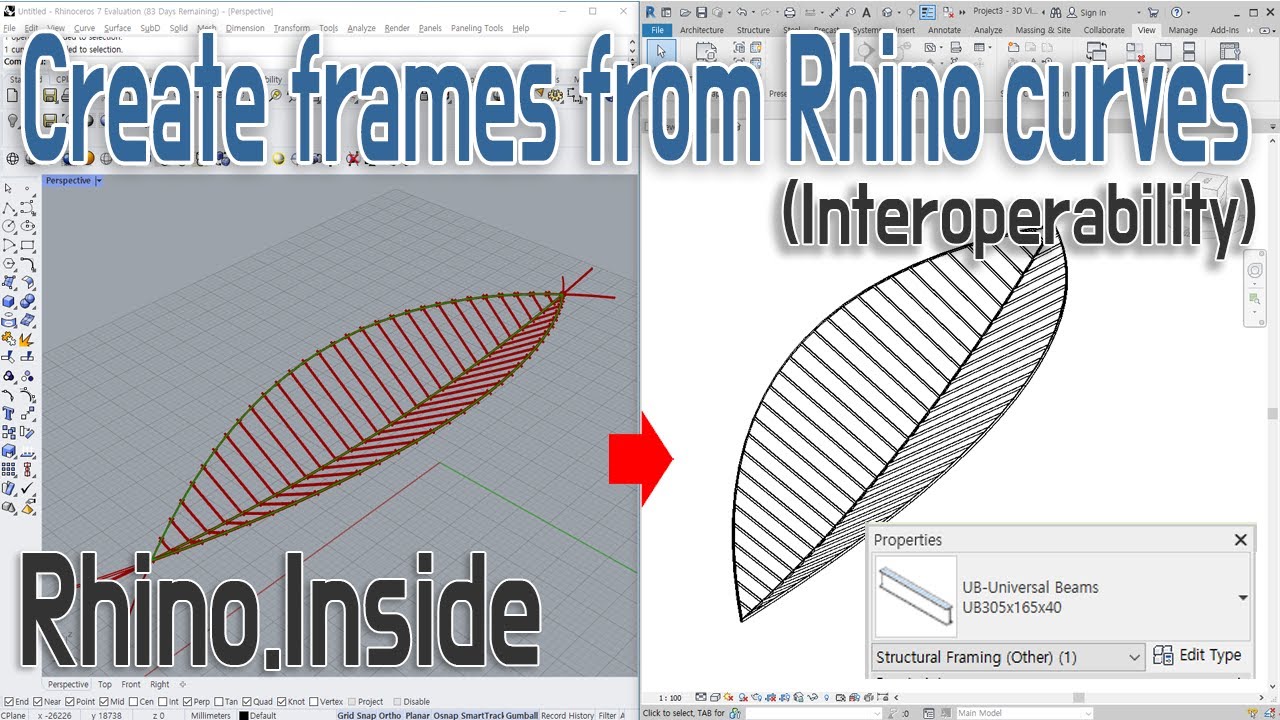 Rhino Inside Tutorial | Create structural framing in Revit using Rhino curves