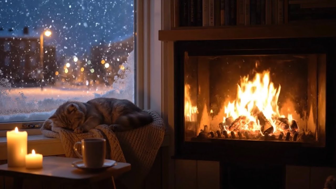 POV: The Coziest Winter Night With a Cat ❄️🔥🐈 