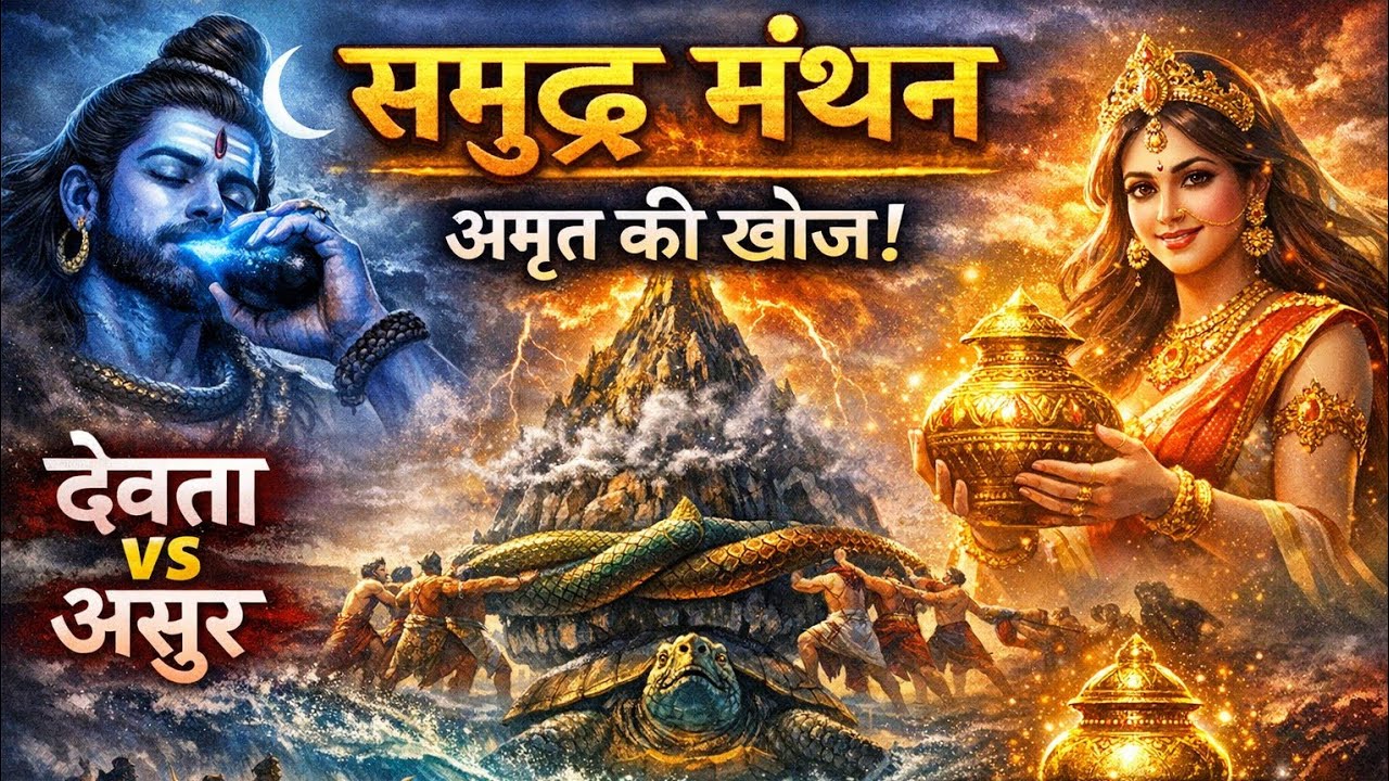 समुद्र मंथन की पूरी कथा | अमृत, नीलकंठ और मोहिनी अवतार | Samudra Manthan Story