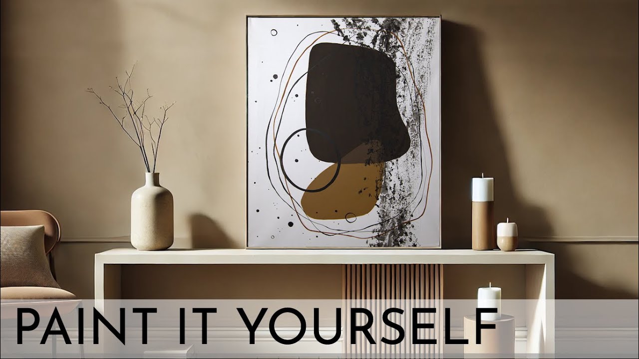 Easy Modern Abstract Acrylic Painting for Home Decor Tutorial | Perfect Gift Idea