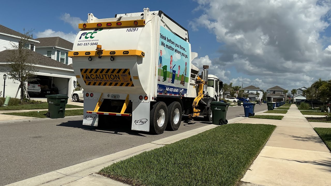 FCC Environmental services 10291 Bridgeport EZ pack on late afternoon trash 