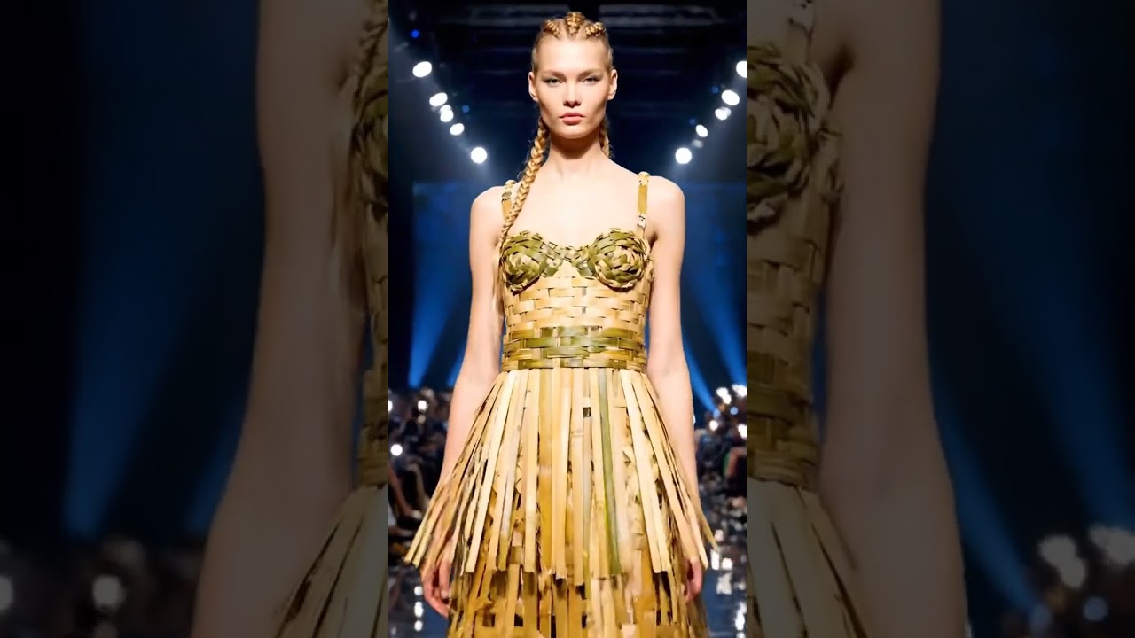 A professional fashion model a national costume inspired by Sweden – Nordic traditional dress
