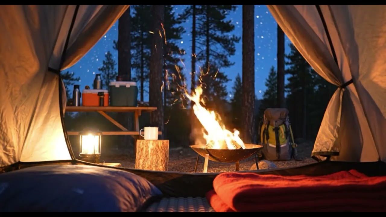 BONFIRE WHILE CAMPING | 2 HOURS LOOP | PERFECT FOR DEEP SLEEP