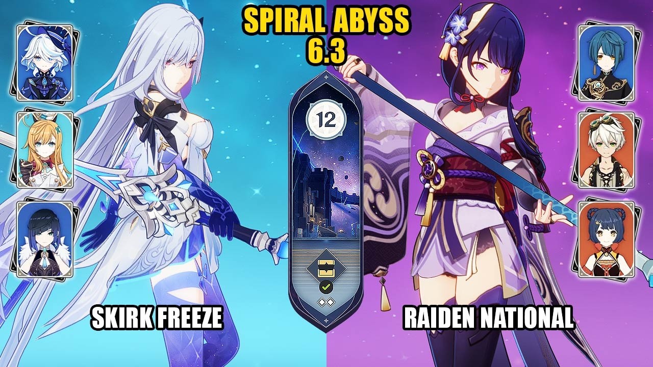 Skirk Freeze & Raiden National | Spiral Abyss 6.3 | Genshin Impact