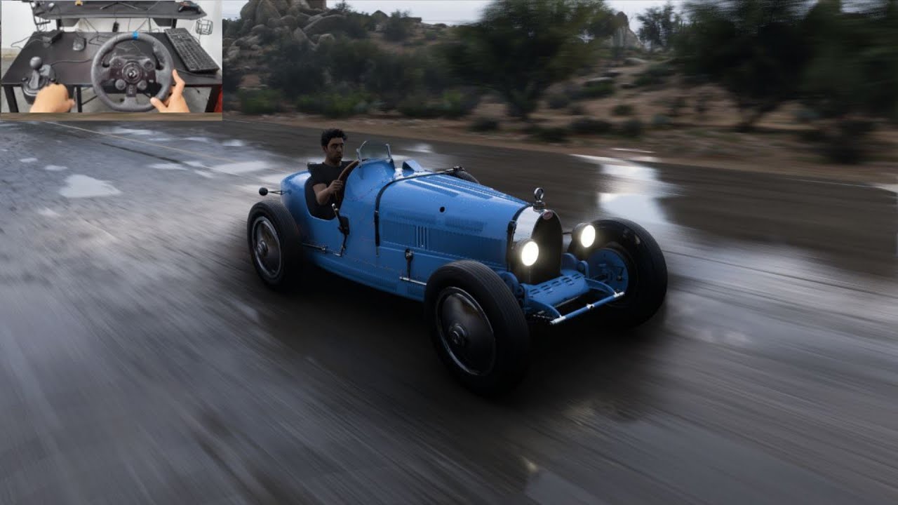 POV Driving Bugatti Type 35C with Logitech G923 in Forza Horizon 5|Realistic Steering Wheel Gameplay