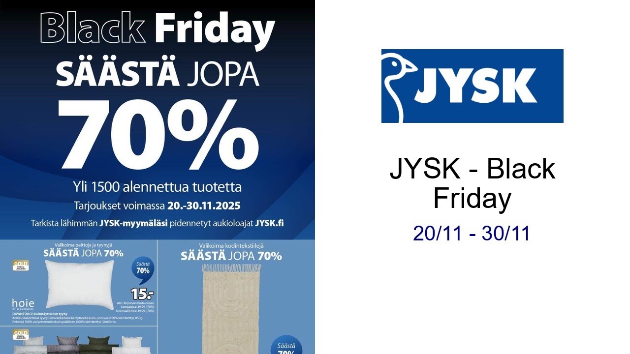 JYSK - Black Friday 20/11 - 30/11