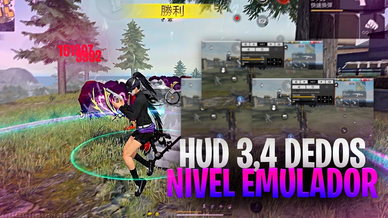 OS BRABOS!! 👾 TOP 5 MELHORES HUD 3,4 DEDOS FREE FIRE| HUD COMPLETO!
