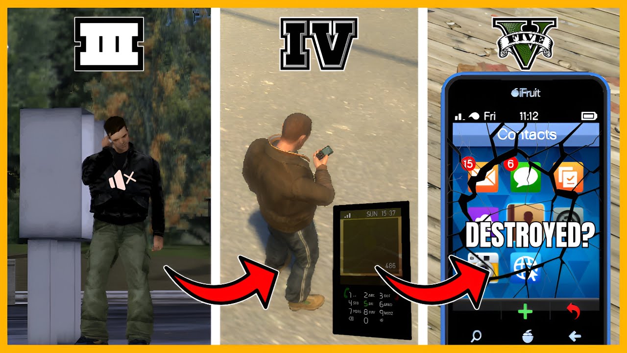 MOBILE PHONE / PAYPHONE / PAGER Evolution in All 14 GTA Games (GTA 1→GTA 5)