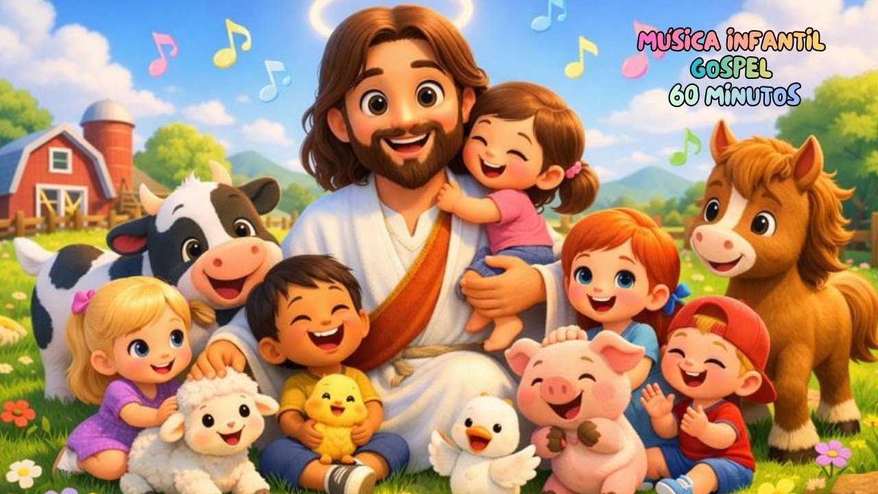 Jesus Ama as Crianças | 1 Hora de Louvor Infantil | Bichinhos da Fazendinha de Jesus | Coletânea