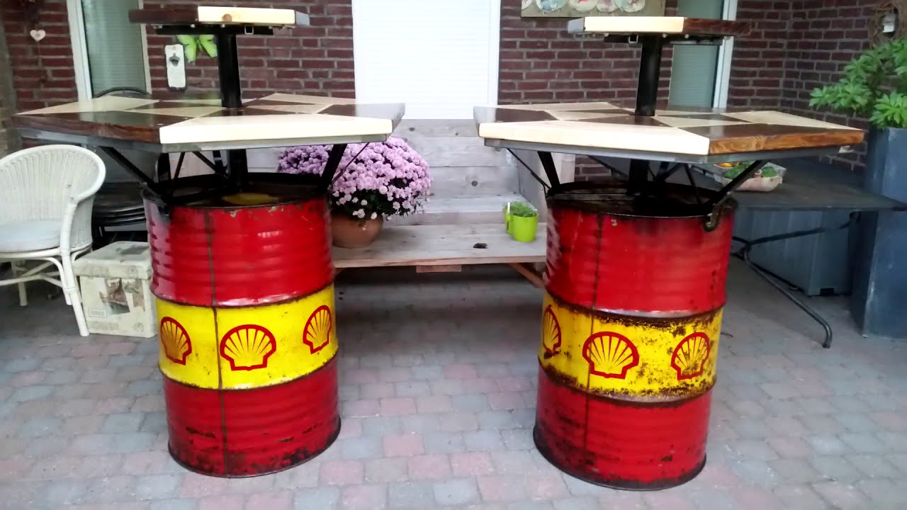 The most awesome huge oil drum tables
