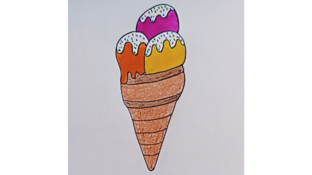 Easy  Drawing || How to Draw || Cute ice cream Picture || art || S. B. Art 