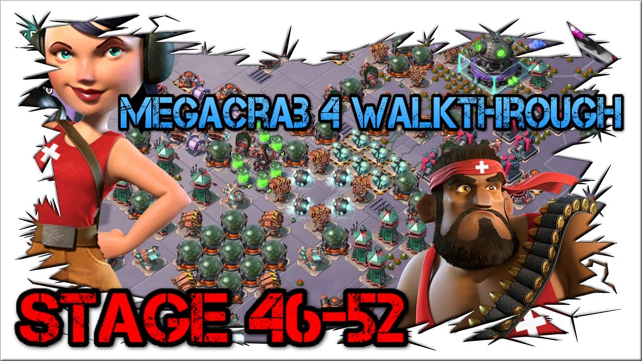 Mega Crab 4 Walkthrough! Stage 46-52! Boom Beach!
