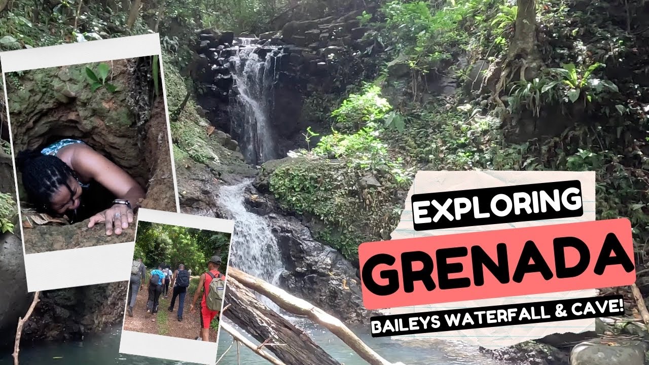 I Hiked to Baileys Waterfall & Crawled Through a Dark Tiny Cave! Grenada Adventure Vlog!