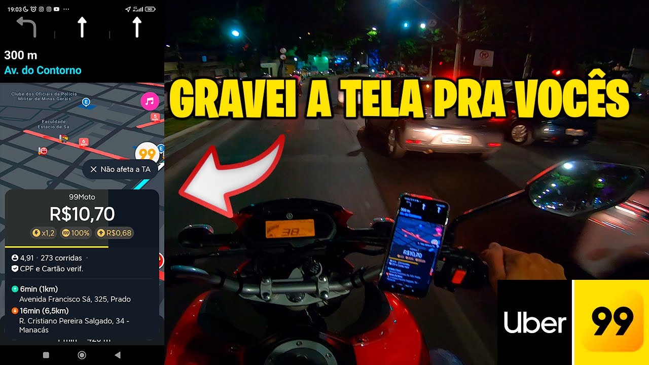 FIZ UBER E 99 MOTO HORARIO DE PICO OLHA ESSAS CORRIDAS