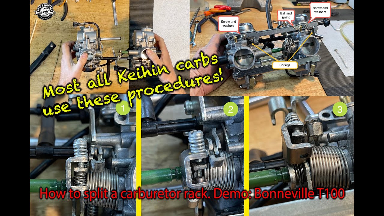 Triumph Bonneville T100: How to split a carburetor rack, Keihin CV, Japanese models are similar!