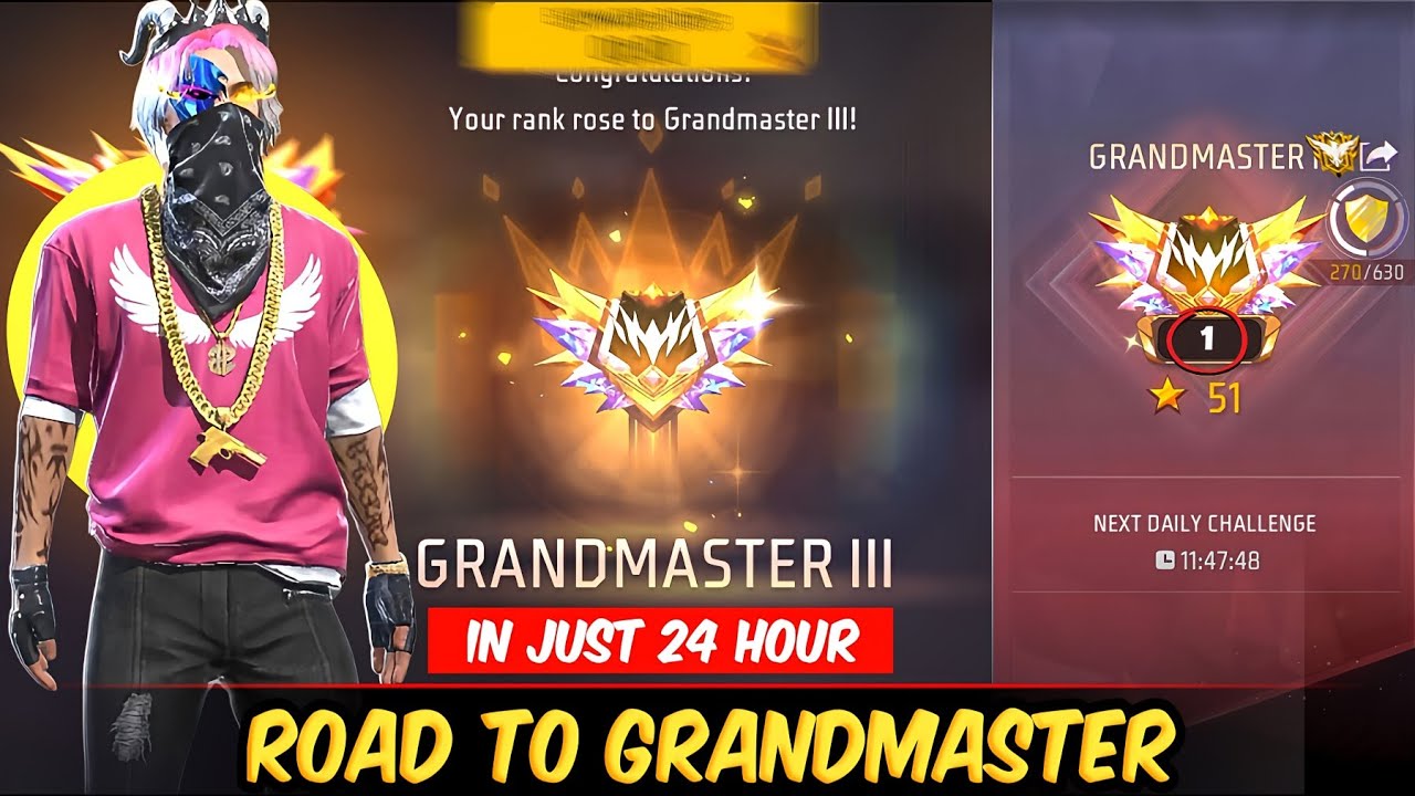 Road To GrandMaster In Cs Rank !! 🔥 In Just 24 Hours Only 🤯 ! Garena Free Fire #tips
