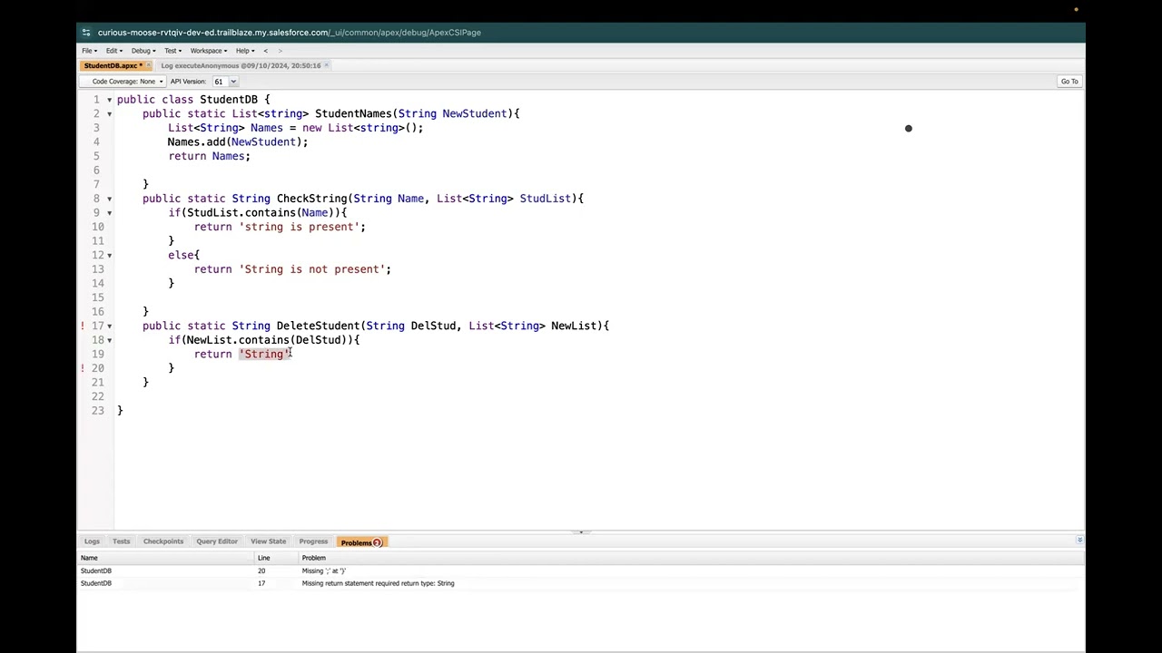 Lists in APEX - Nested Lists practice