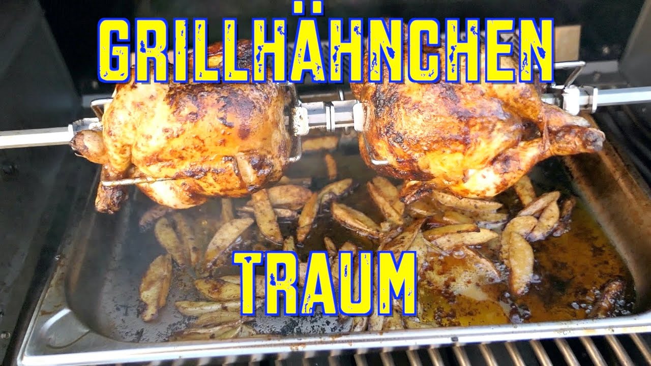 Grillhähnchen auf dem Napoleon Prestige Pro 825 Modell 2020 mit der Rotisserie