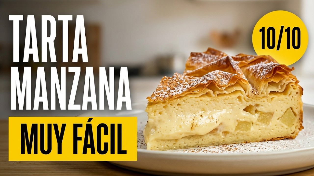 Esta tarta de masa filo con manzana y crema pastelera será tu nuevo postre favorito