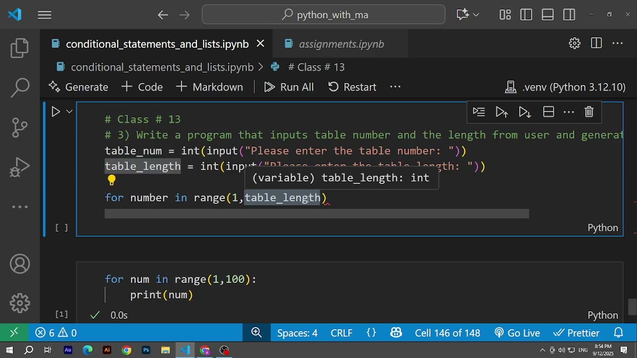 Learn how to code for table | Lecture # 13 (12th September 2025)