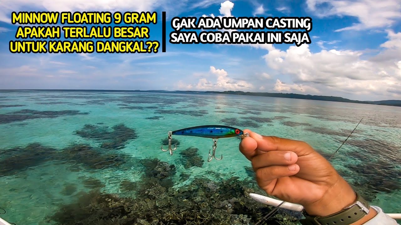 Gegara Kehabisan Umpan Saya Coba Casting Pakai Minnow Floating 9 Gram Dikarang Dangkal