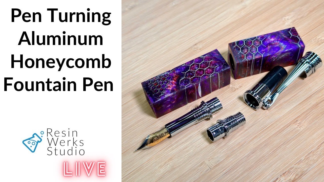 🔴Replay: Pen Turning Aluminum Honeycomb & Resin Fountain Pen  | Episode 227