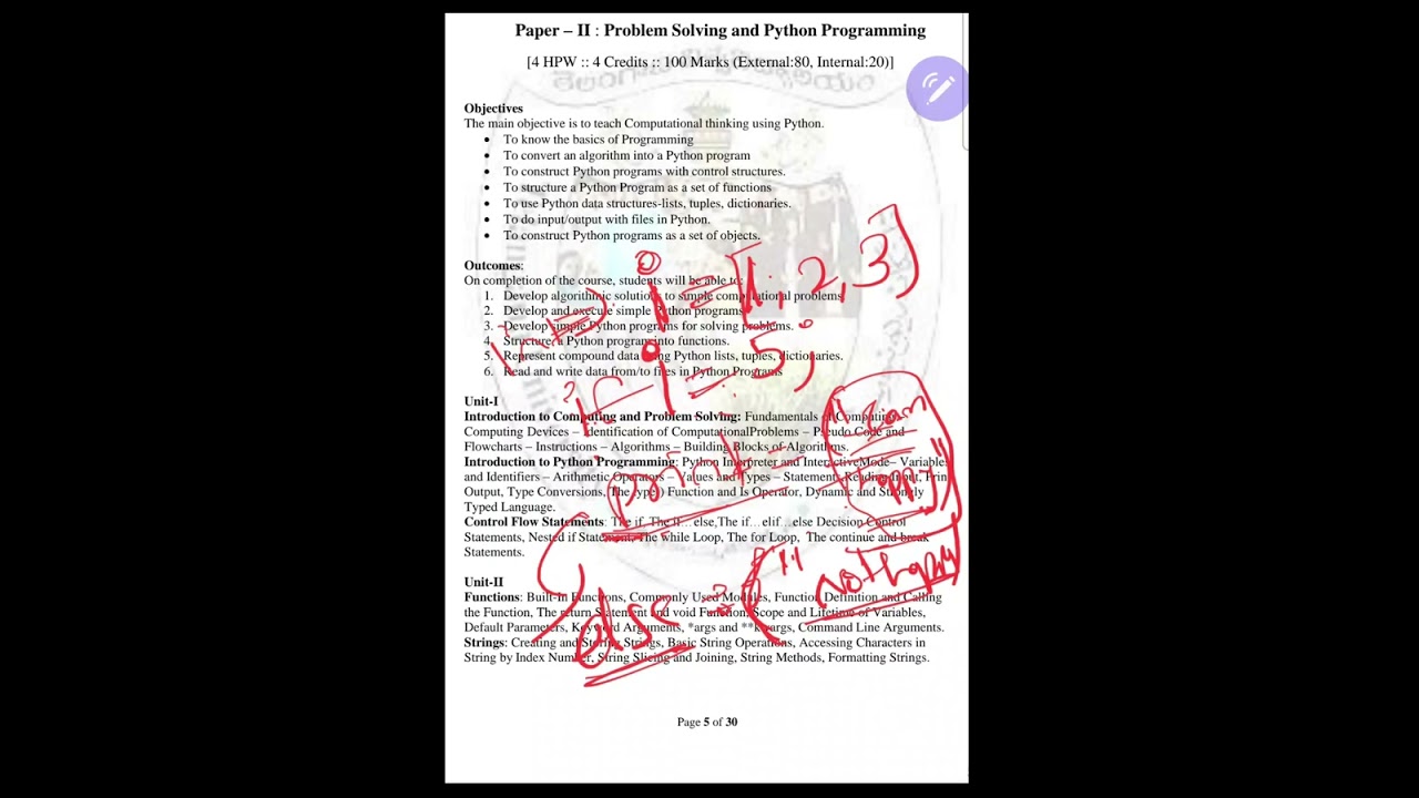 B.Sc Data science ( Problem Solving and Python Programming )2nd sem