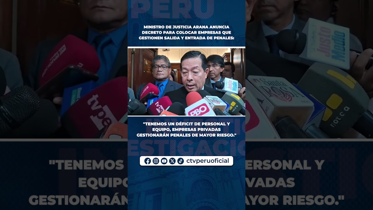 MINISTRO DE JUSTICIA ANUNCIA DECRETO PARA PERMITIR EMPRESAS QUE GESTIONEN ENTRADA Y SALIDA PENAL