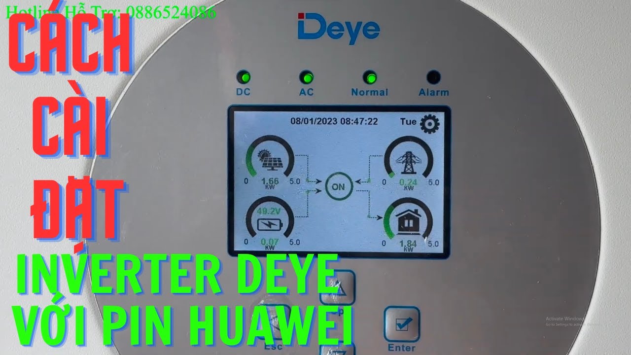 Cách Cài Đặt Pin Huawei Cho Biến Tần Deye Hotline: 0886524086