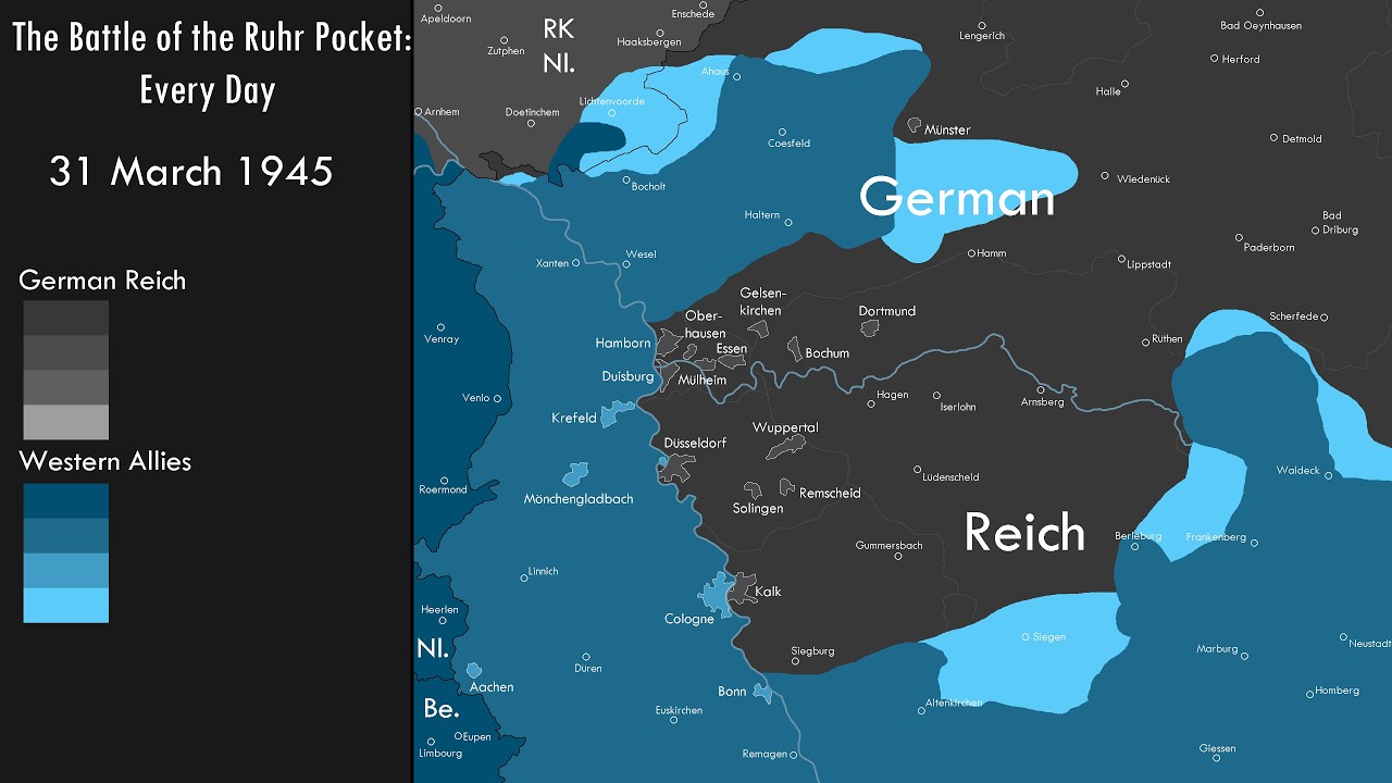 [4K] WWII - The Battle of the Ruhr Pocket: Every Day