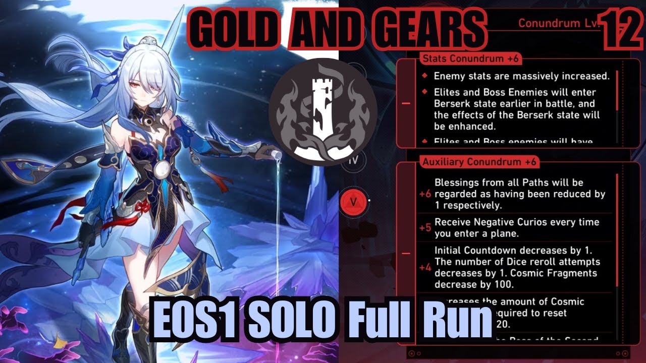 E0S1 Jingliu Solo Destruction Path | Conundrum 12 Full Run | Gold and Gears | Honkai: Star Rail 2.2