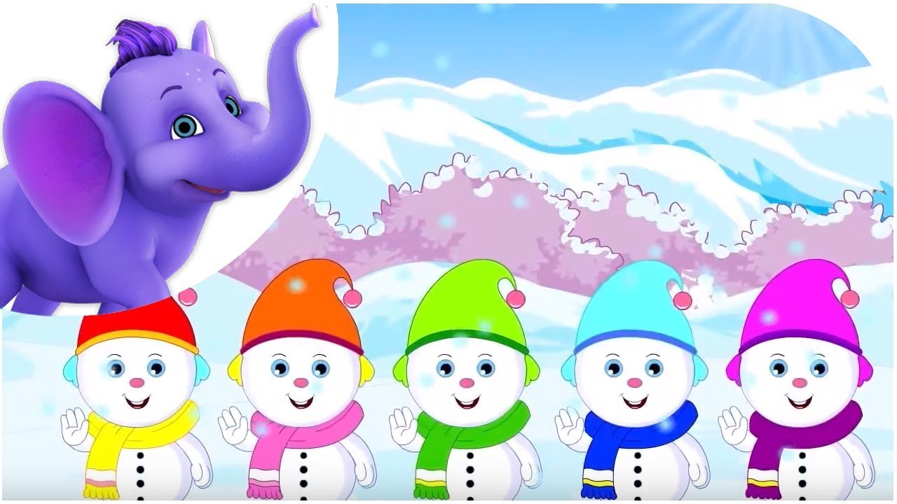 Five Little Snowmen with Lyrics & Sing Along