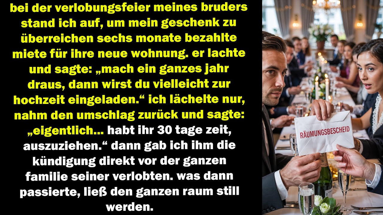 bei der verlobung verspottete mein bruder mein geschenk – also gab ich ihm die kündigung vor allen
