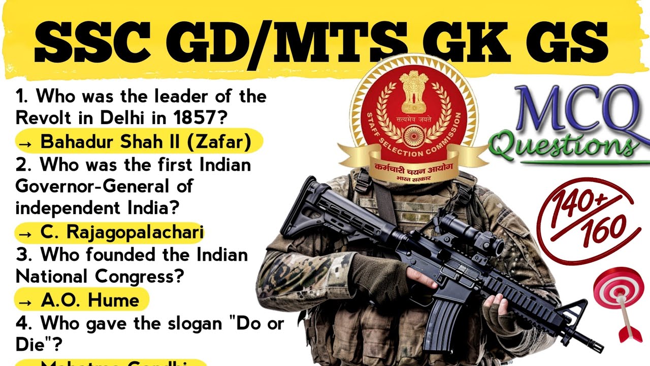 Top 30 important GK GS Questions || SSC GD/ MTS DELHI POLICE JKP || Important MCQs 