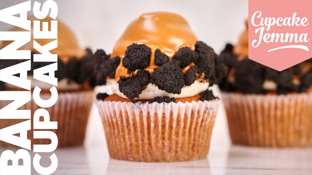 Banana, Burnt Butter and Caramelised White Chocolate Cupcakes Recipe! | Cupcake Jemma Channel
