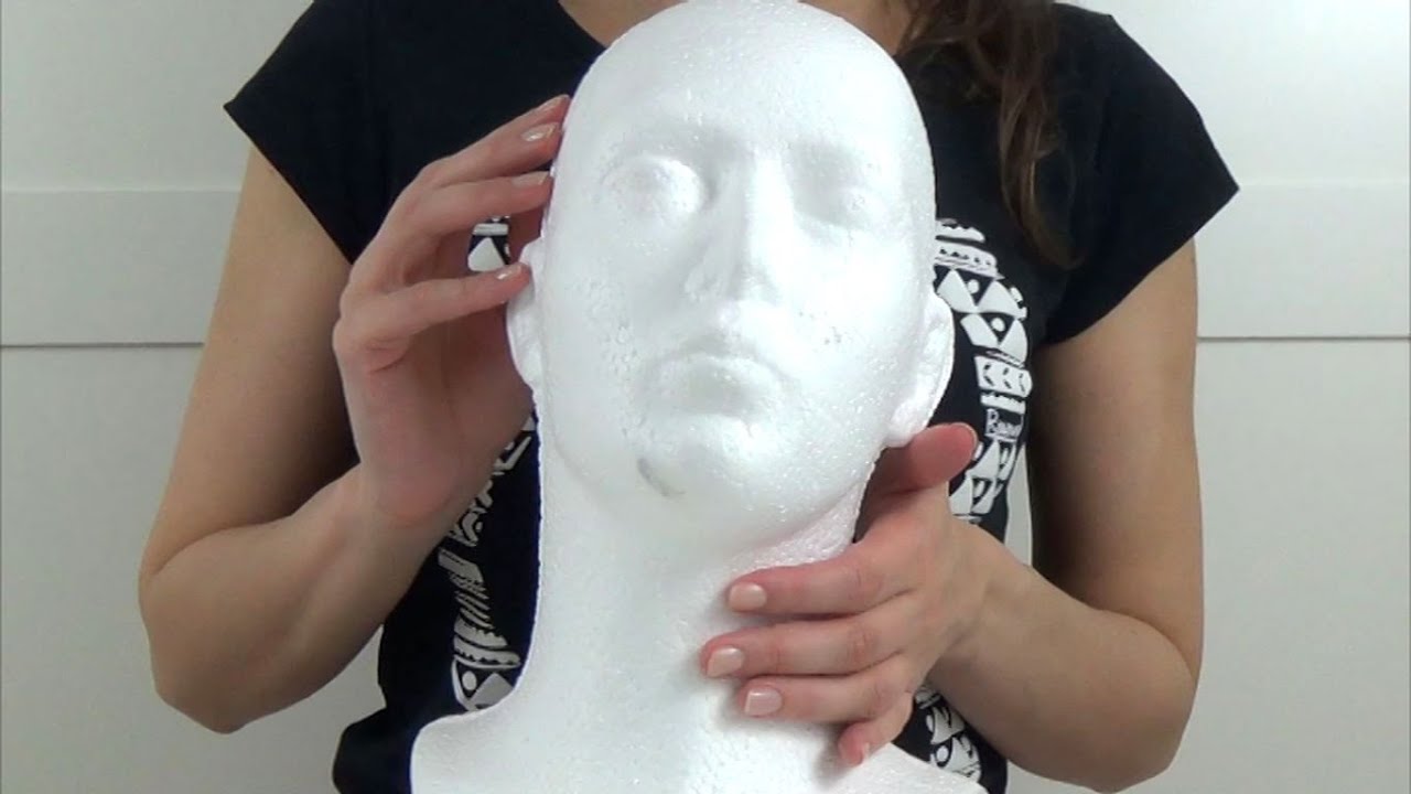 ASMR - Massage on Dummy Head in Polish + Tongue Clicking + Sound of Foam