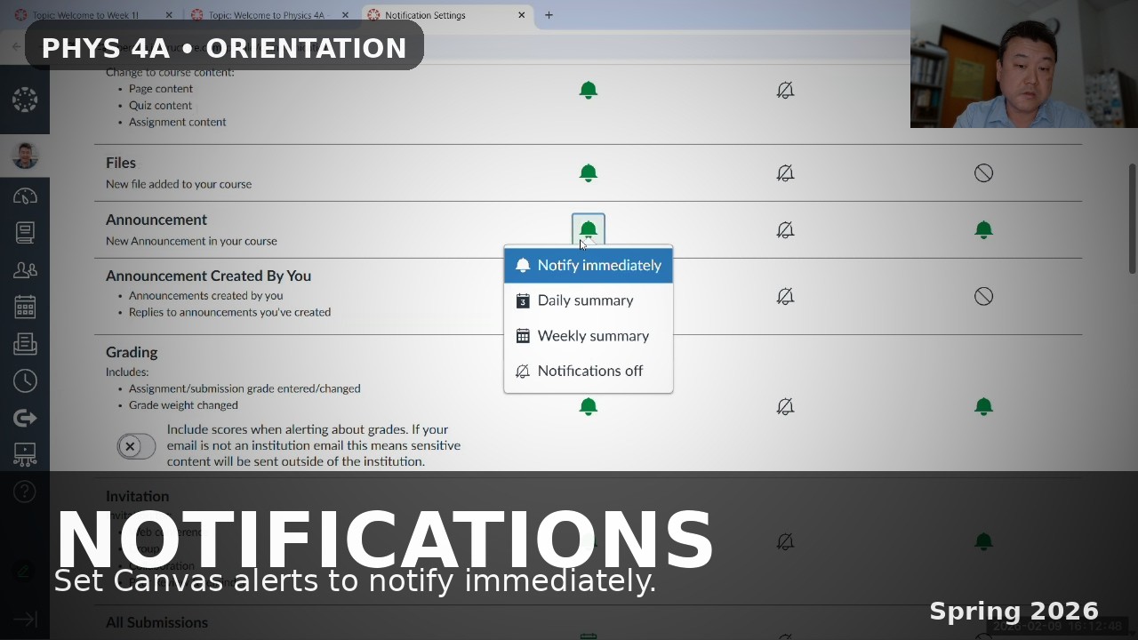 Physics 4A - Online Orientation Session (Spring 2026, PHYS 4A - A2)