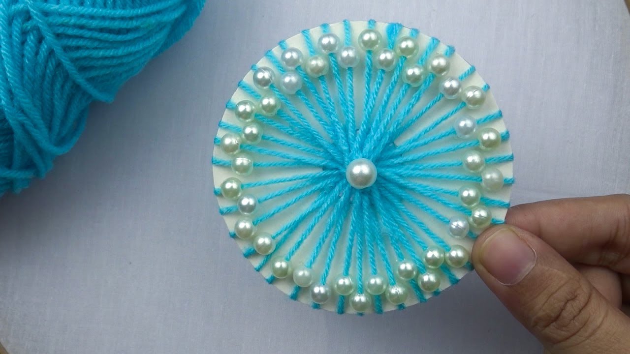 Amazing Flower Craft Ideas with Woolen - Hand Embroidery Design Trick - Easy Wool Flower Making