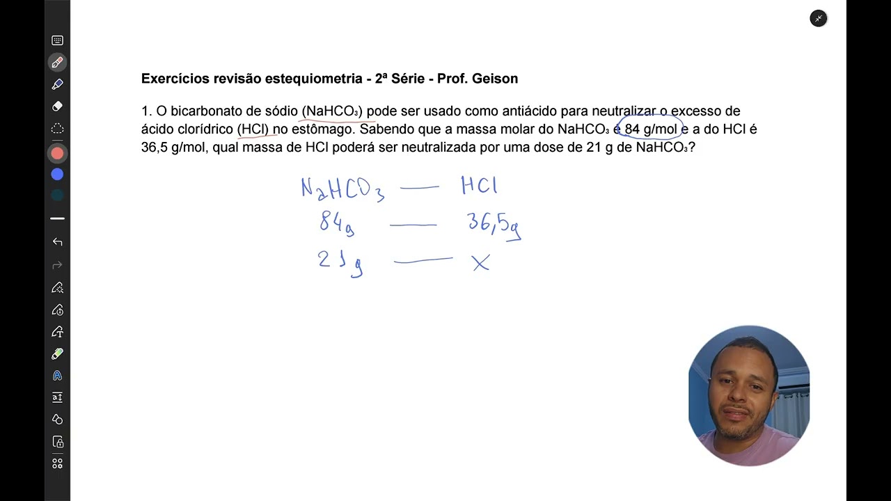 Resolução de exercícios de estequiometria