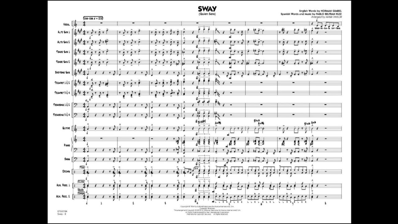 Sway (Quien Será) arranged by Mark Taylor