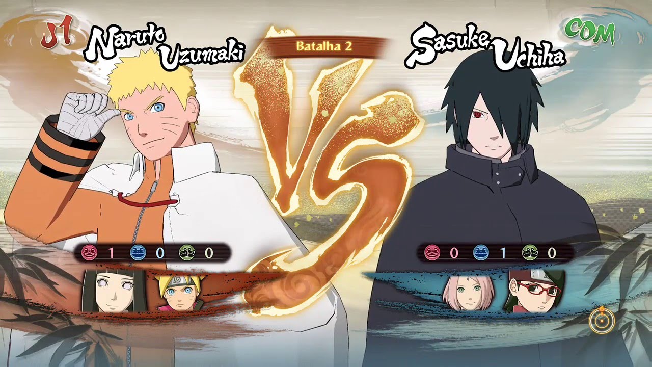 Naruto Storm 4 Dublado PT-BR Naruto, Hinata e Boruto vs Sasuke, Sakura e Sarada