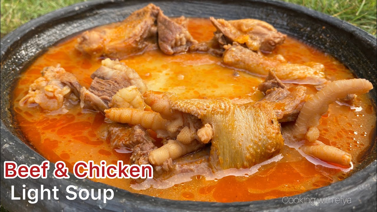 THIS GHANAIAN CHICKEN & BEEF LIGHT SOUP / PEPPER SOUP RECIPE WILL BE YOUR FAVORITE | SOUP RECIPE