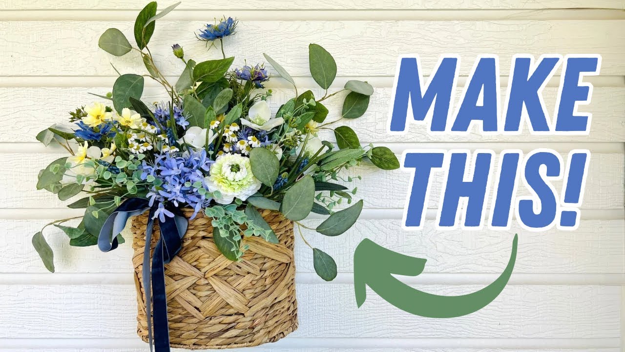 DIY summer flower basket door hanger