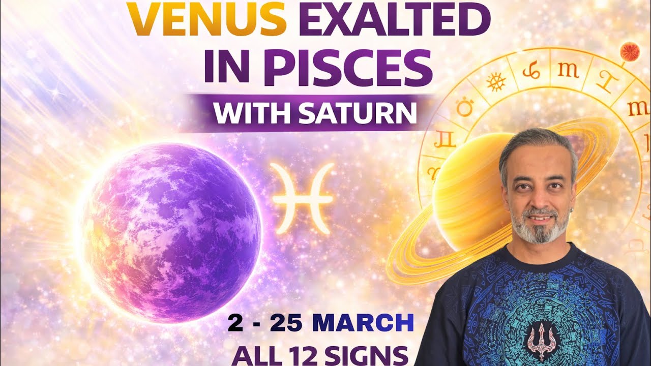 Venus Exalted in Pisces with Saturn for all 12 Signs 2nd till 25th March 2026