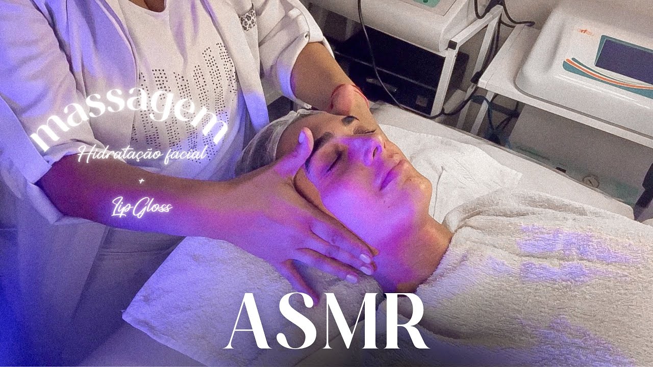 ASMR (aplicado) ESTETICISTA CUIDANDO DE MIM - HidraFace + LipGloss (com barulhos de chuvas)