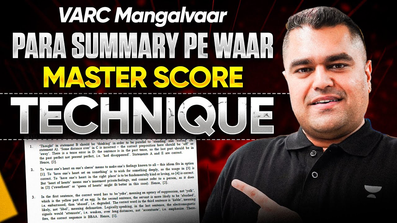 Master Para Summary with 'SCORE' Technique for CAT 2025