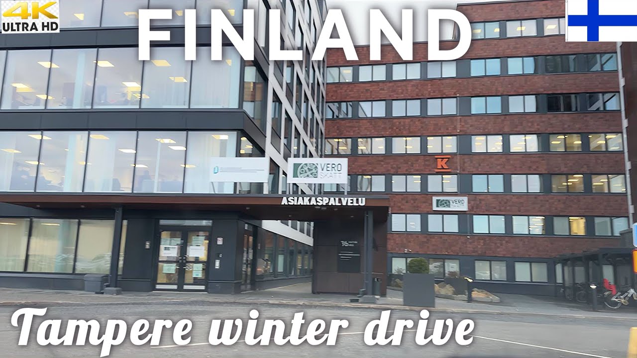 TAMPERE 🇫🇮 FINLAND 4K WINTER DRIVING TOUR - HATANPÄÄ 
