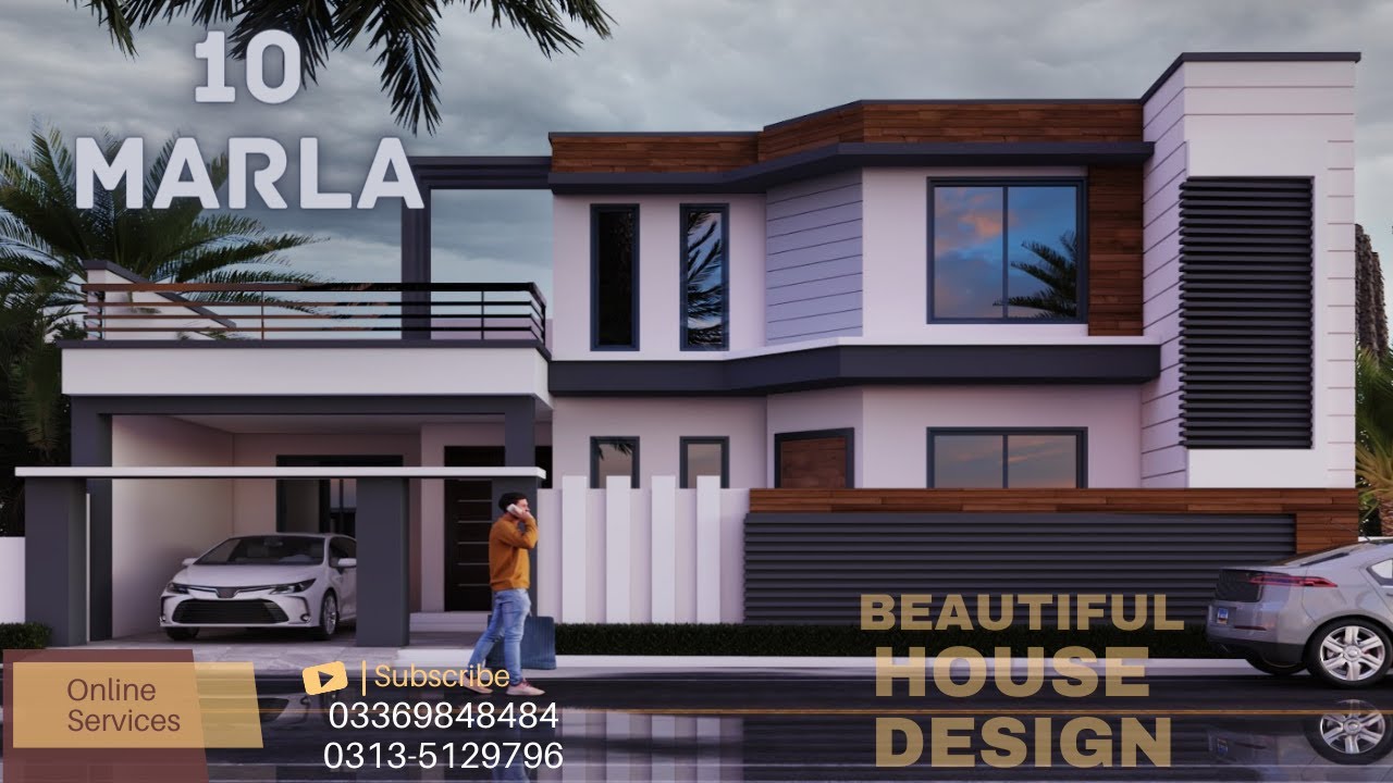 10 marla new house design in pakistan || 45x50 house design 3d